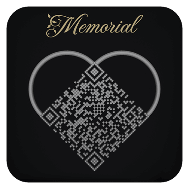 Placa memorial con código QR en forma de corazón